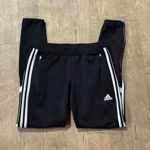 Adidas Track Soccer Jogger Pants Black Stripes Size Small